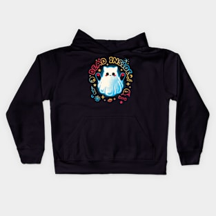 Cat ghost dead inside Kids Hoodie